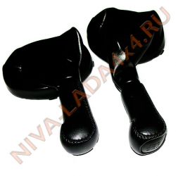 Рукоятка рычага КПП и Рукоятка рычага КР НИВА-Шевроле черная вставка с чехлом, эко-кожа черный