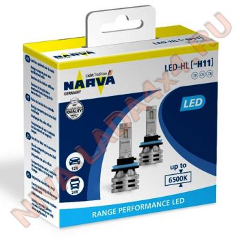 Лампа H11 NARVA 18048 Range Performance LED 16w (2шт.) светодиодный источник света