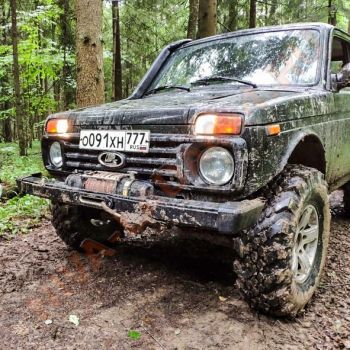 Бампер НИВА 21214-2803010 передний силовой Вольф-стелс C-30 с платформой под лебёдку