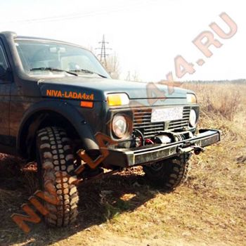 Бампер НИВА 21214-2803010 передний силовой Вольф-стелс C-30 с платформой под лебёдку