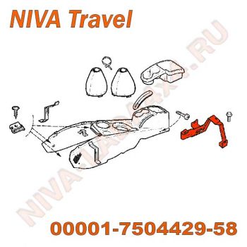 Кронштейн облицовки кожуха кпп НИВА Travel 2123 00001-7504429-58-0