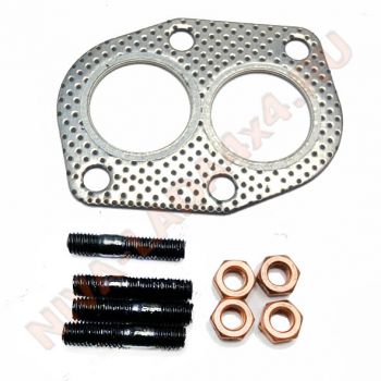 Прокладка приёмной трубы НИВА 2121; 21213; 21214; 2131 с крепежом Квадратис KVM-2103-1203020-01