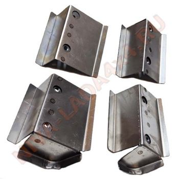 Жесть, кронштейны передних сидений НИВА 2121 ремонтные вставки опоры передние к-т 4 детали 2121-6812030; 2121-6812031; 2121-6810040; 2121-6810041