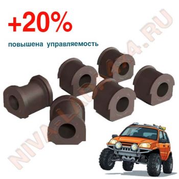 Втулка штанги стабилизатора НИВА 2123-2906040; 2123-2906046 комплект - 6шт. СЭВИ Эксперт 2211