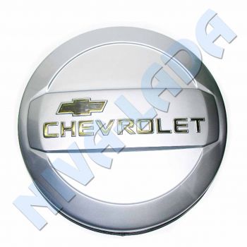 Чехол запасного колеса ПЛАСТИК Chevrolet (колпак, бокс) Снежная Королева (серебристый)