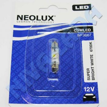 Лампа C5W Led NeoLux NF3667 Super Bright White 6700k салонная, двухцокольная 36мм