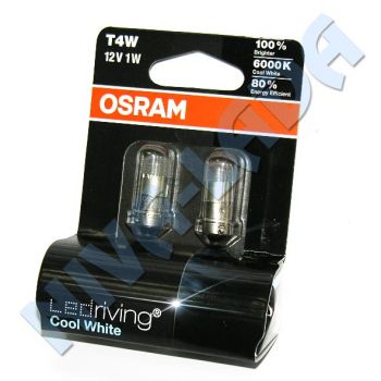 Лампа T4W белая светодиодная Osram 6000k (3850CW-02B) (пара)