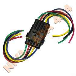 Разъём - колодка на 5 контактов с проводами (1,6мм) влагозащищенный
