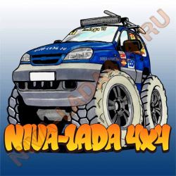 Наклейка NIVA-LADA4x4 шевик синий 20х20