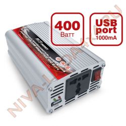 Преобразователь напряжения (инвертор) с 12V в 220V (мощность 400W) + USB AVS IN400W