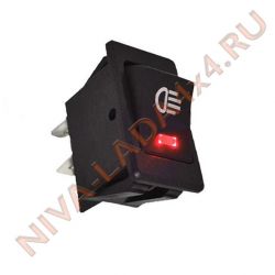 Выключатель клавиша универсальный с подсветкой, дополнительный свет (красный) 35А/12V