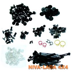 Набор пластиковых держателей, хомутов, скоб и пистонов НИВА-Шевроле 2123